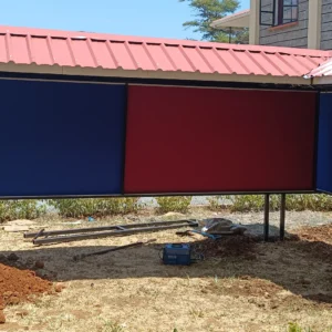 Extra long T shaped canopied Noticeboard